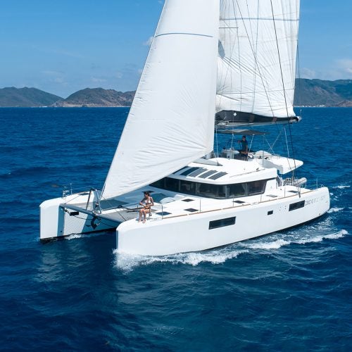 Yacht in a high return charter management program sailing at sea