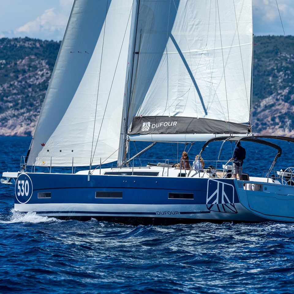 Dufour 530 sailboat under sail