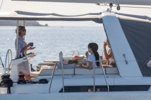 People in cockpit of the Oceanis Yacht 54 sailing monohull