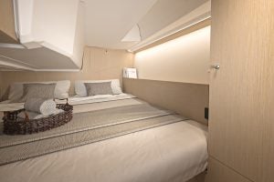 Double cabin berth aboard the Beneteau Oceanis 37.1 monohull