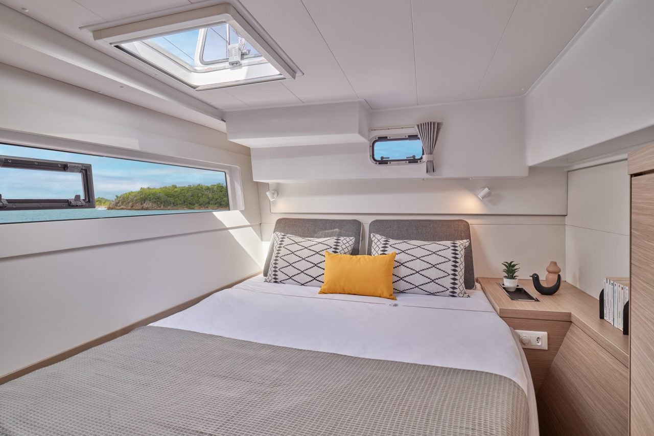 Lagoon 40 catamaran cabin with large side window