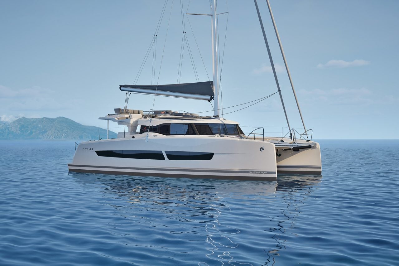 Fountaine Pajot 44 catamaran anchored