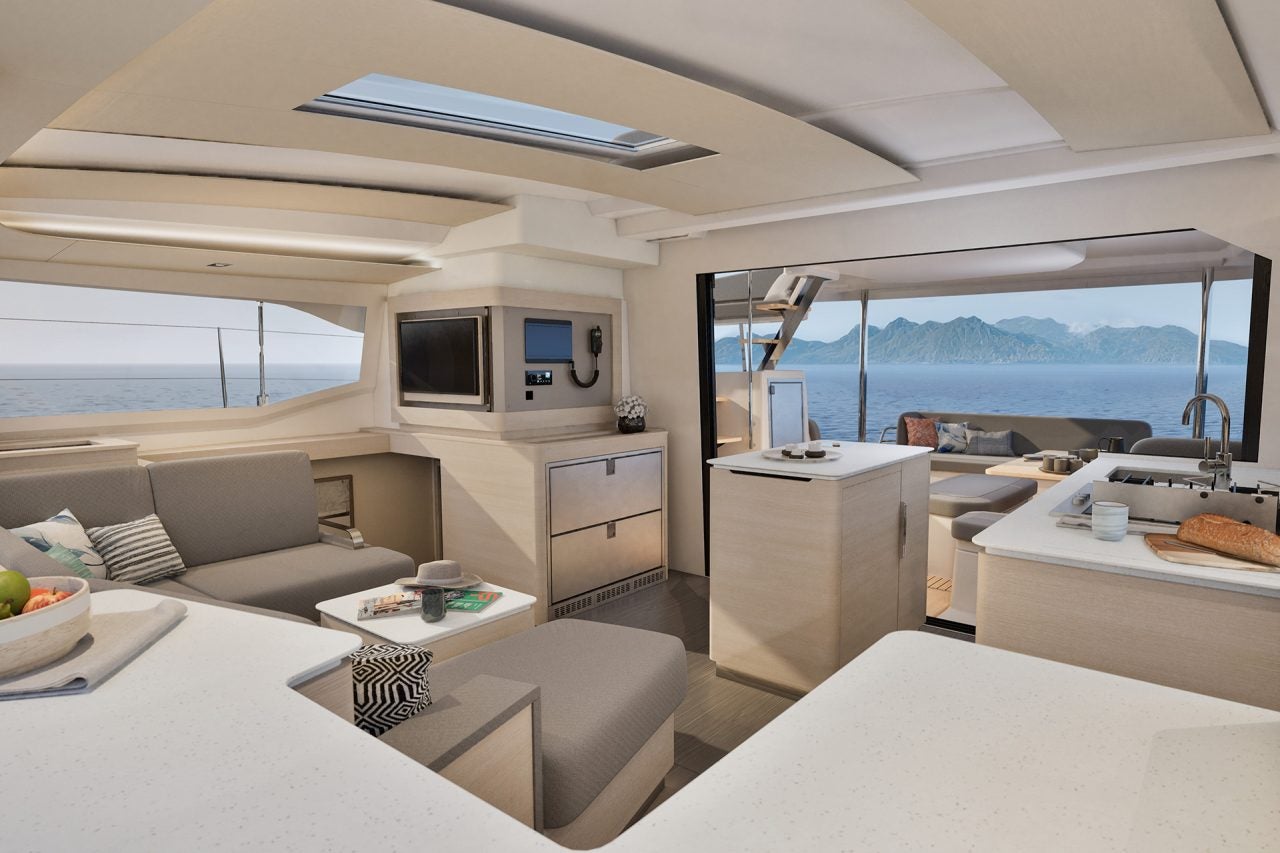 New Fountaine Pajot 44 catamaran salon interior