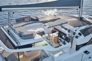 Fountaine Pajot 44 catamaran upper lounge deck