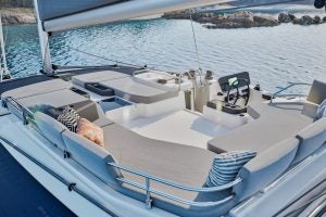 Fountaine Pajot 44 flybridge seating area